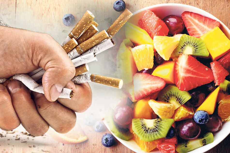 Statt Kippen lieber Obst: Wohl dem, der das durchzieht.