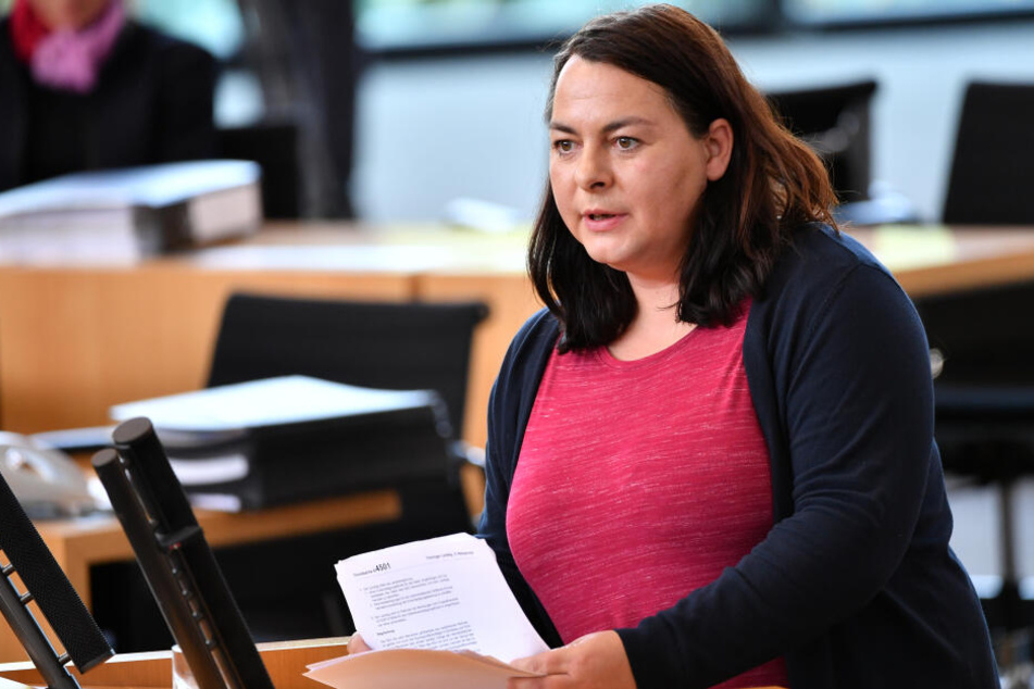 Katharina König-Preuss bei einer Sitzung im Thüringer Landtag.