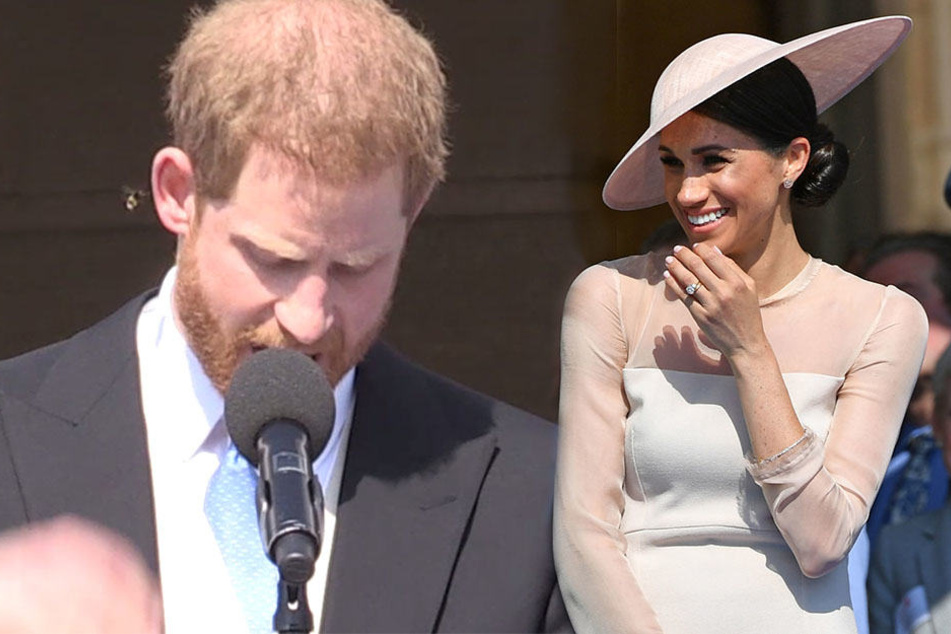 Als eine Biene ihren Mann bei seiner Rede störte, begann Herzogin Meghan wie viele der Gäste herzhaft zu lachen.
