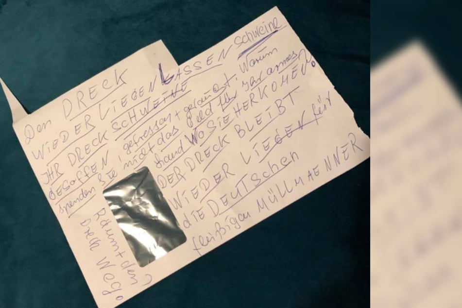 Dieses anonyme Schreiben fand der Betreiber am Neujahrstag an der Tür des Restaurants.
