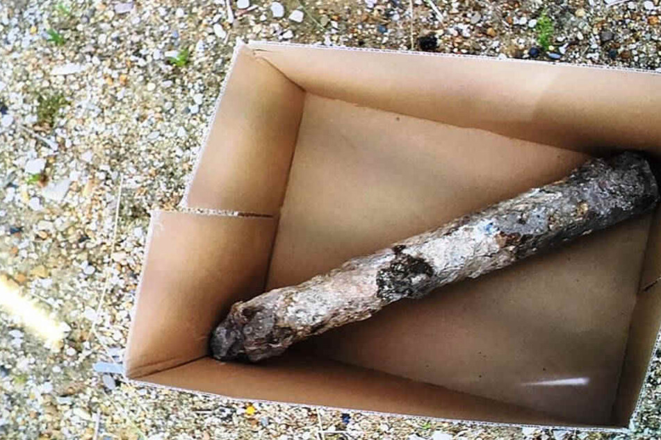 Diese Stabbrandbombe hatte der junge Familienvater bei der Gartenarbeit entdeckt.