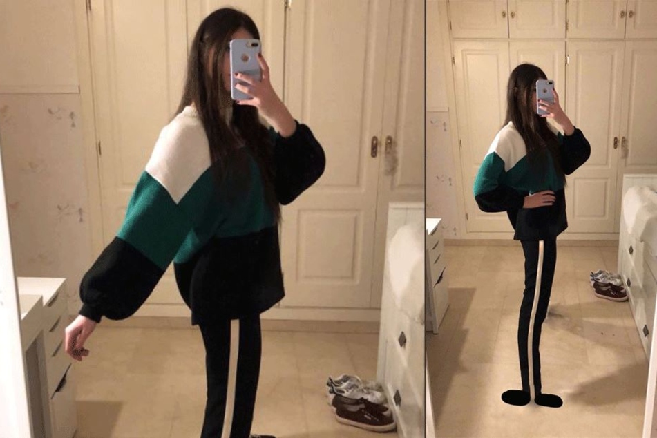 Manche sehen zwei sehr dünne Beine, andere das Offensichtliche: eine Hose mit Streifen.