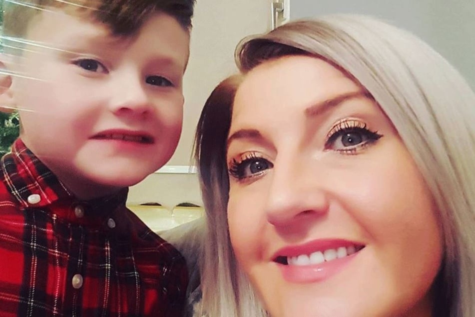 Tricia Jordan mit ihrem Sohn Luca auf einem Facebook-Selfie.