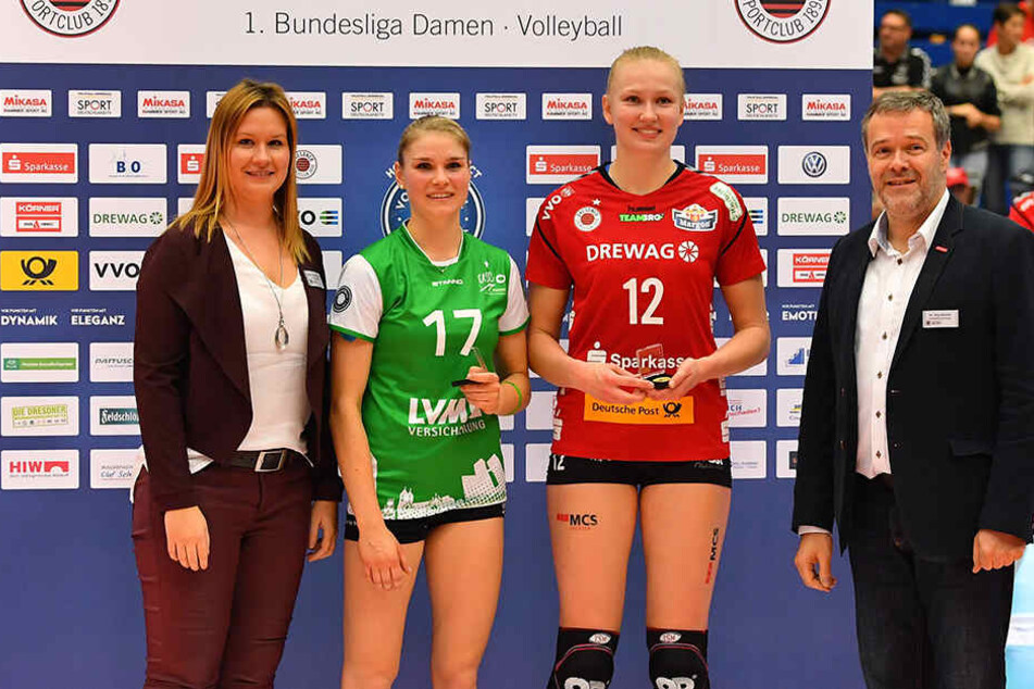 Piia Korhonen (12/DSC) und Ines Bathen (17/Münster) wurden als wertvollste Spielerinnen ausgezeichnet.