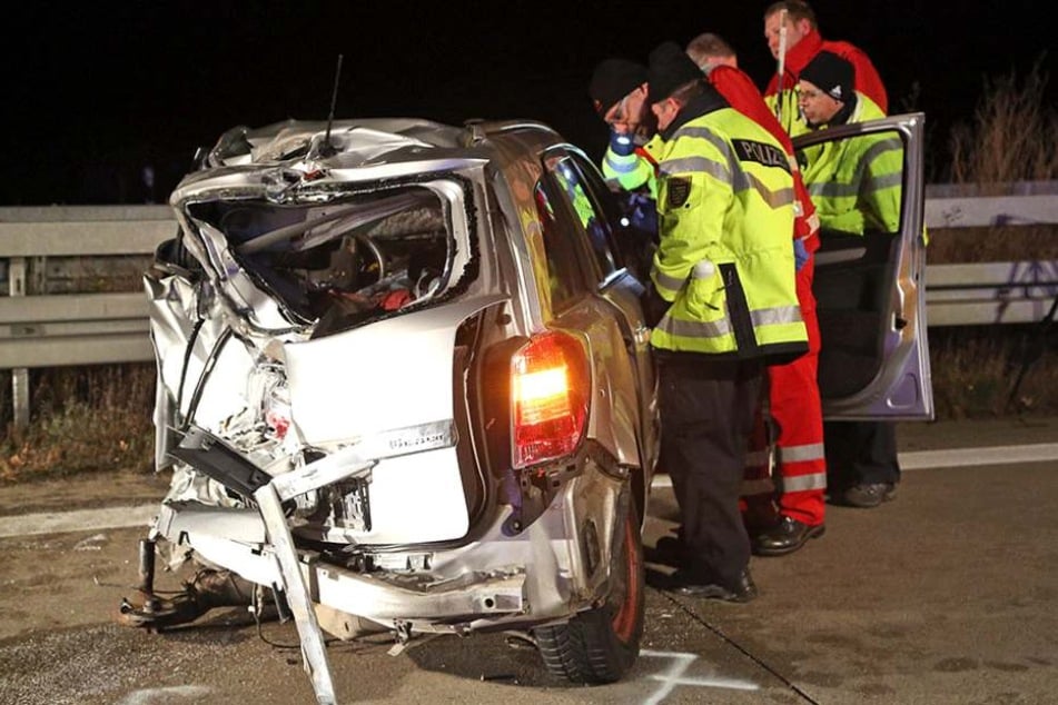 Auch bei diesem Unfall auf der A4 bei Nossen wurde ein Mann getötet (Archivbild).