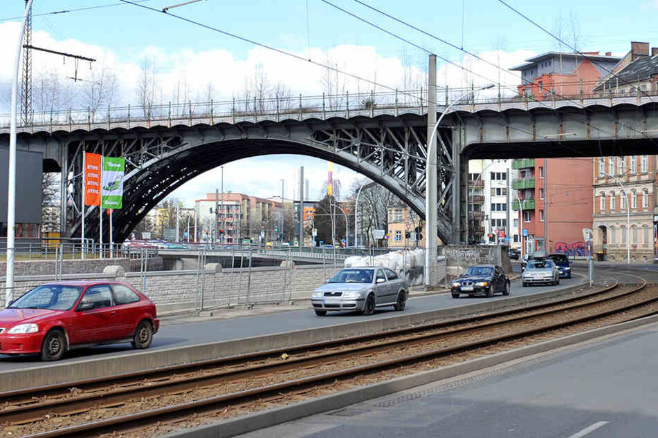 Die Fachwerkbrücke an der Annaberger Straße in Chemnitz.
