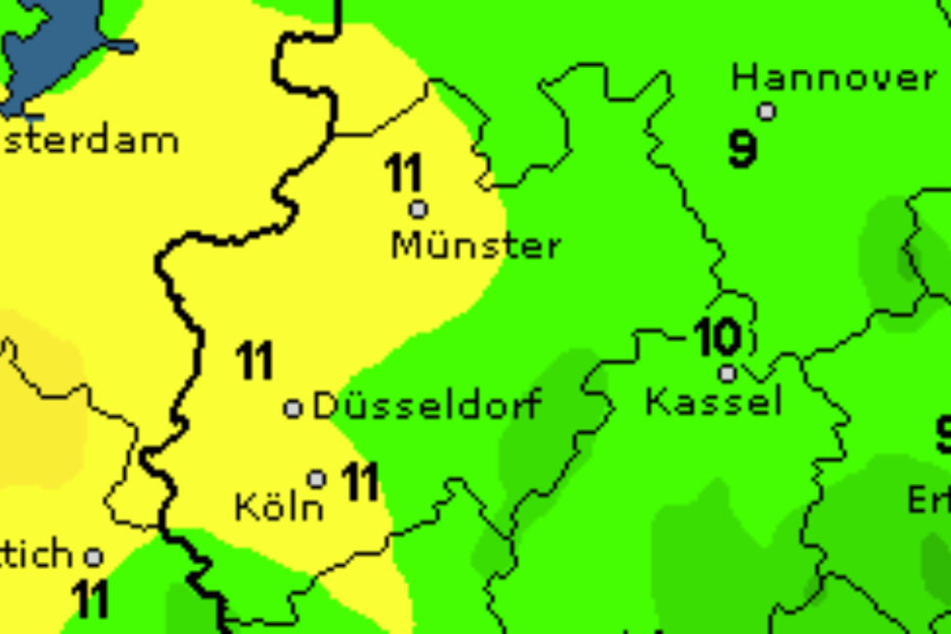 Im Westen von NRW sind bis zu elf Grad drin, in OWL dagegen "nur" neun Grad.