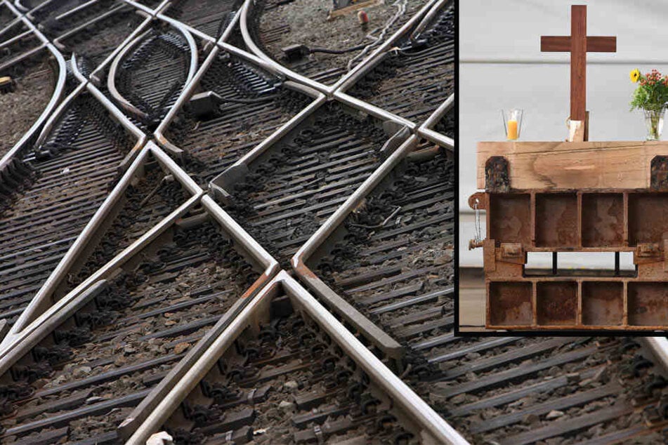 Freunde des am Mittwochabend tödlich verunglückten 19-Jährigen haben auf einem Grundstück an den Bahngleisen in Borsdorf einen Altar aufgebaut und ein Gebäude beschmiert.