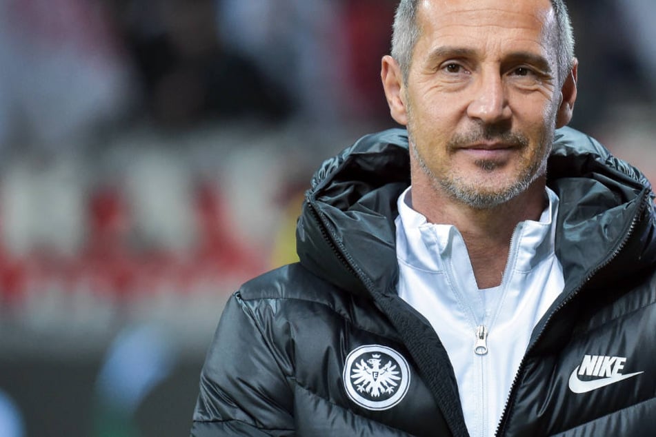 Beim Spiel gegen Olympique Marseille konnte Eintracht-Trainer Hütter mit seiner Mannschaft zufrieden sein.