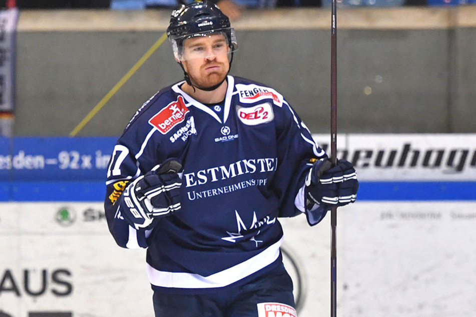 Jordan Heywood atmete nach dem ersten Sechs-Punkte-Wochenende auf. Legt er heute mit den Eislöwen in Freiburg nach?