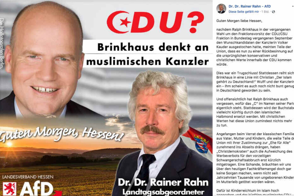 Ein Screenshot des Facebook-Eintrags von Rainer Rahn (1. Teil).
