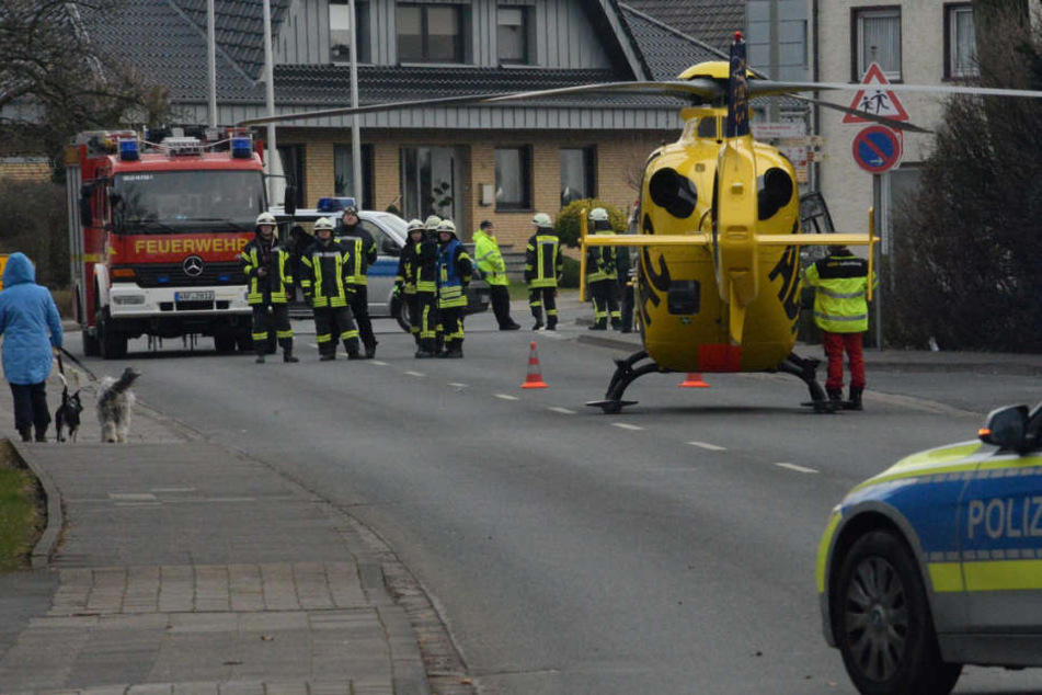 Ein Rettungshubschrauber wurde zur Unfallstelle gerufen.