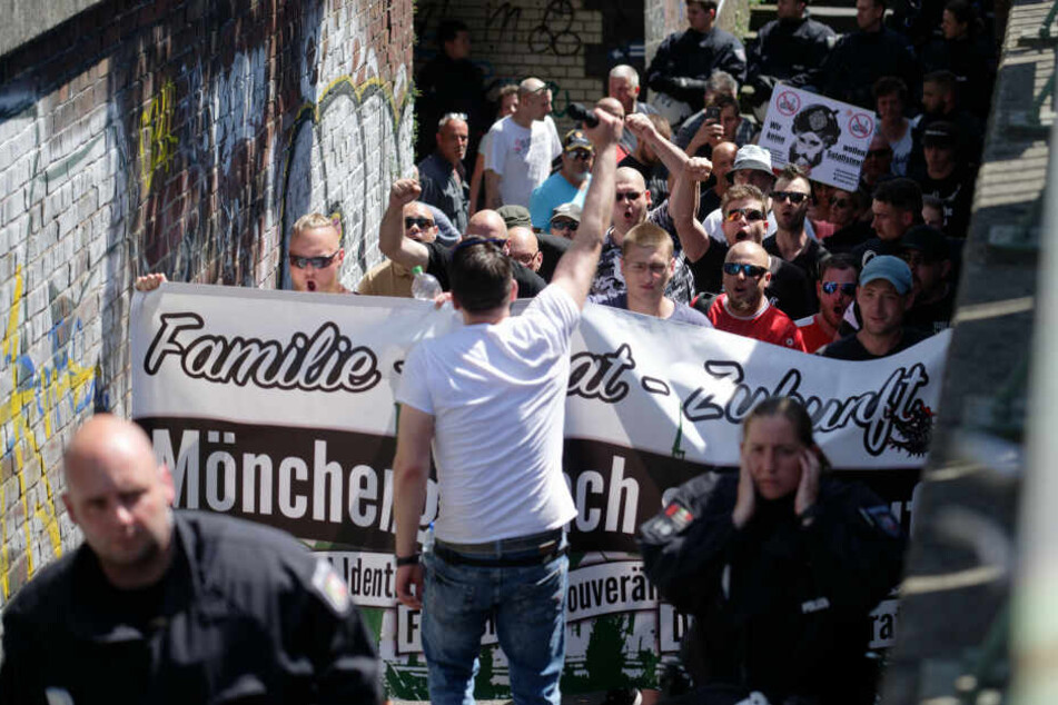 Die Neonazi-Demo in Mönchengladbach.
