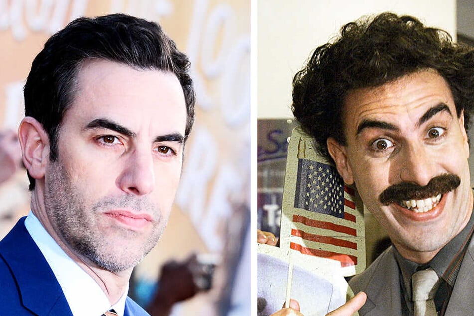 Sacha Baron Cohen (l.) schlüpfte zwölf Jahre nach dem erfolgreichen Kinofilm noch einmal in die Rolle von Borat (r.).