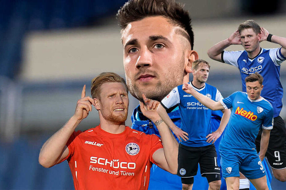 Andreas Voglsammer, Sören Brandy, Nils Quaschner und Fabian Klos (von links) hoffen genau wie Andraz Sporar (Hintergrund) auf einen Stammplatz im Sturm.