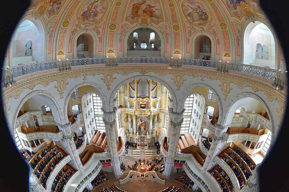 Derzeit können Besucher noch einen ungehinderten Blick in die Frauenkirche werfen.