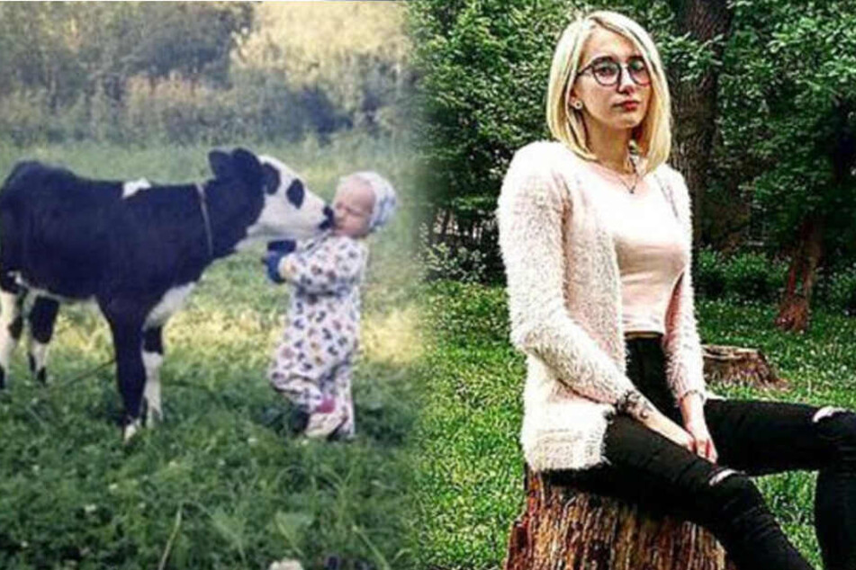 Links sieht man Mariyka als Kind in ihrer Heimat in Tschernobyl. Die Ukrainerin ist mittlerweile 19 Jahre alt (rechts).