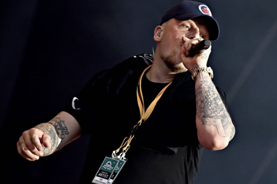 Der Rapper bei einem Auftritt der 187 Strassenbande.