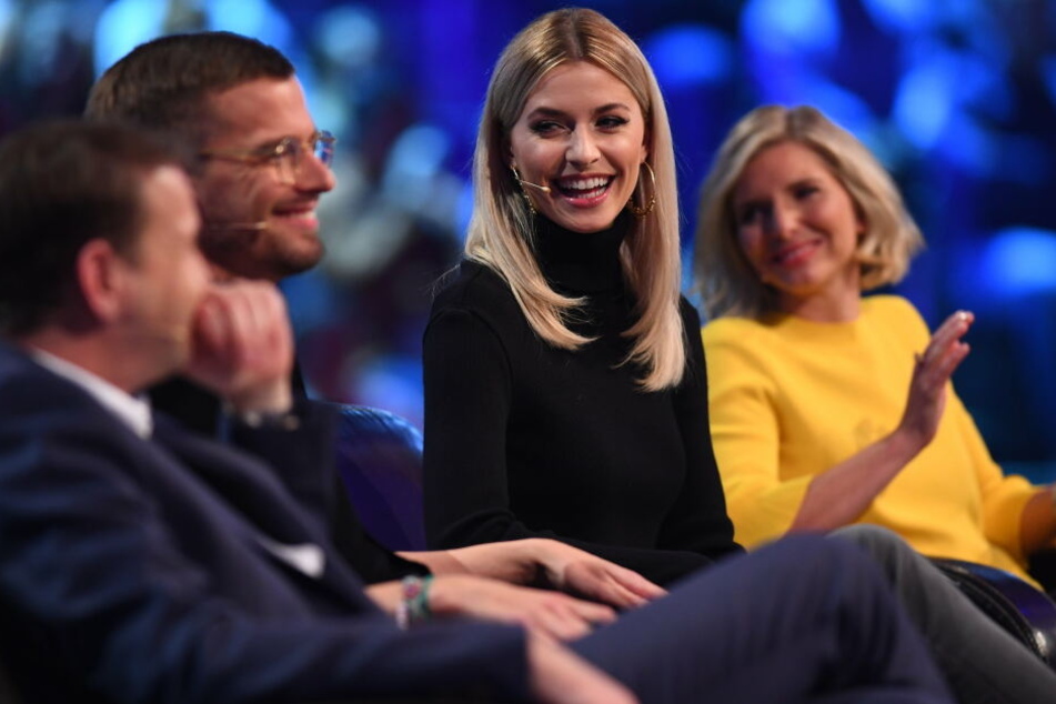 Die Jury: REWE- Einkaufschef Hans-Jürgen Moog, die Moderatoren Joko Winterscheidt und Lena Gercke sowie Amorelie-Gründerin Lea-Sophie Cramer (v.l.n.r.).