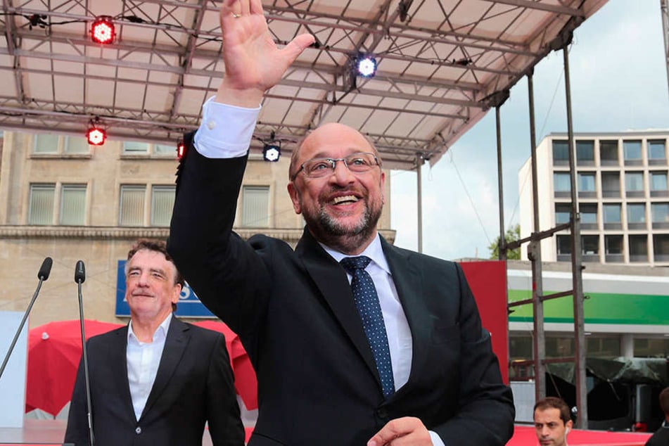 29. August: Kanzlerkandidat Martin Schulz redet im Rahmen der Schulz-Live-Tour in Leipzig.