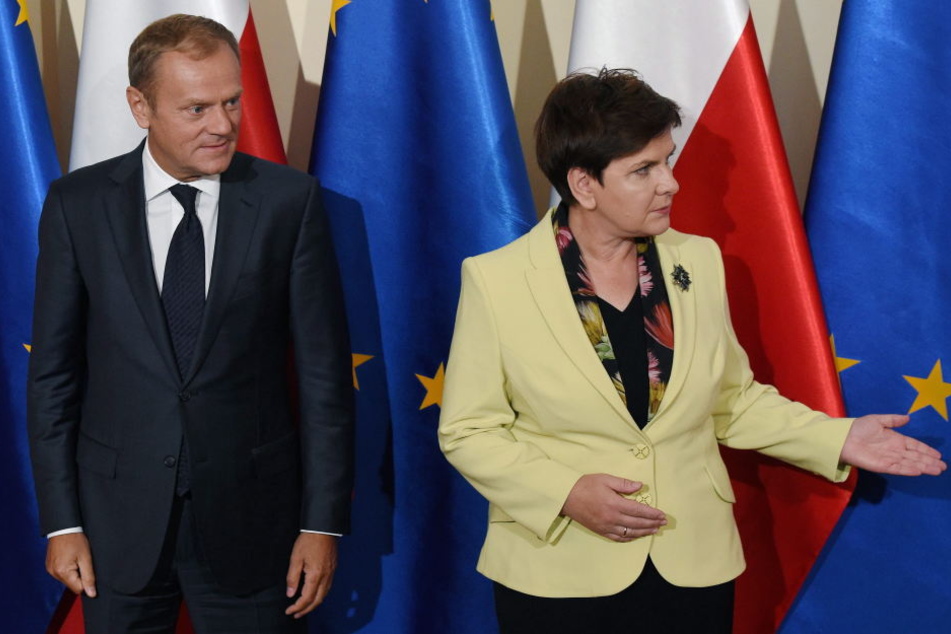 EU-Ratspräsident Donald Tusk und die polnische Ministerpräsidentin Beata Szydlo.