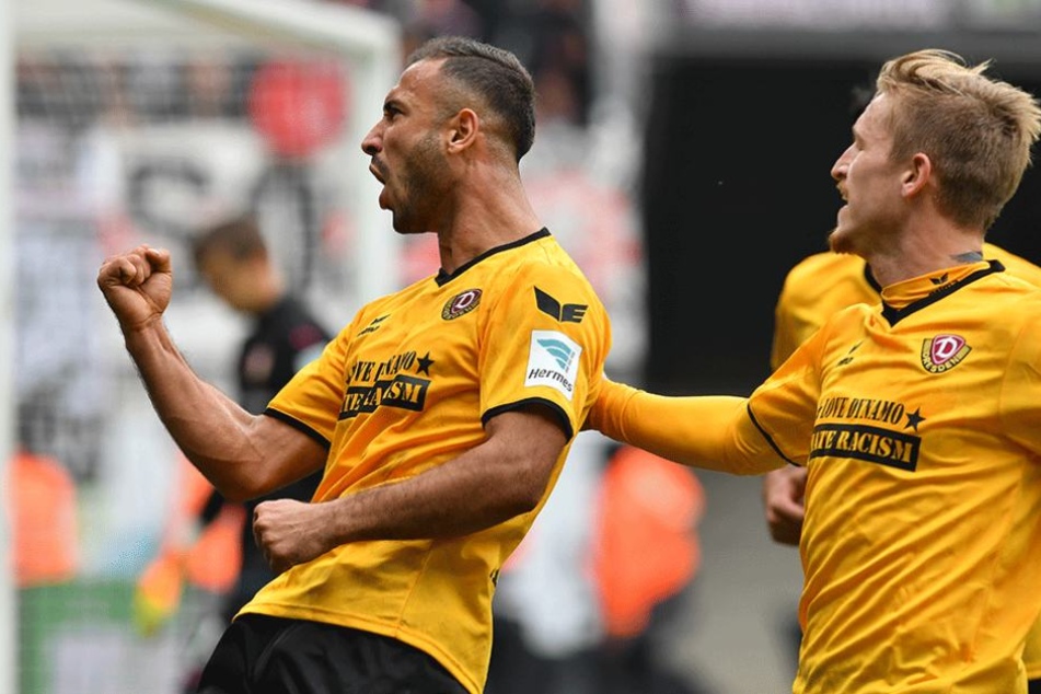 Die Gogia-Faust. Akaki Gogia war mit zwei Treffern und einer Torvorbereitung der Mann des Spiels beim 5:0 gegen den VfB Stuttgart.