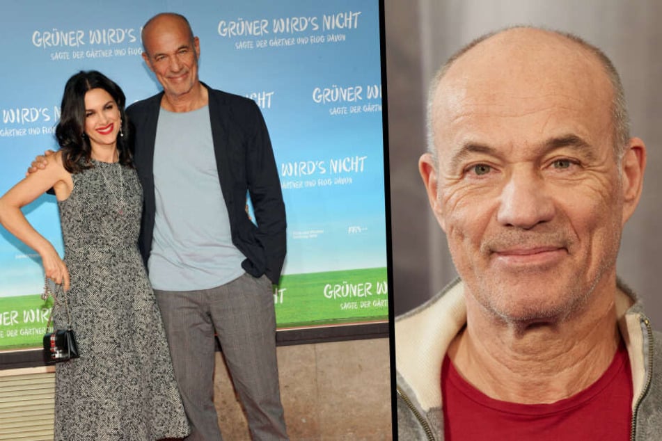 Professor Lauterbach: Der Schauspieler und seine Frau Viktoria bei der Premiere des Films "Grüner wird's nicht, sagte der Gärtner und flog davon". (Bildmontage)
