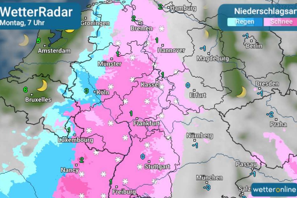 Zum Wochenbeginn kann es vielerorts schneien.