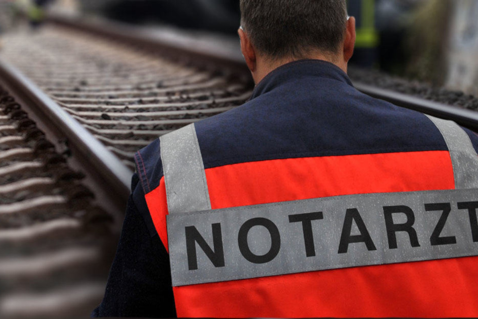 Gegen 15.00 Uhr wurde die Strecke nach Beendigung des Notarzt- und Polizeieinsatzes wieder freigegeben. (Bildmontage)