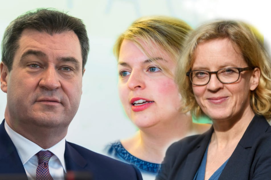 Markus Söder (51, CSU) und die Spitzenkandidaten der Grünen Katharina Schulze (33) und der SPD Natascha Kohnen (50).