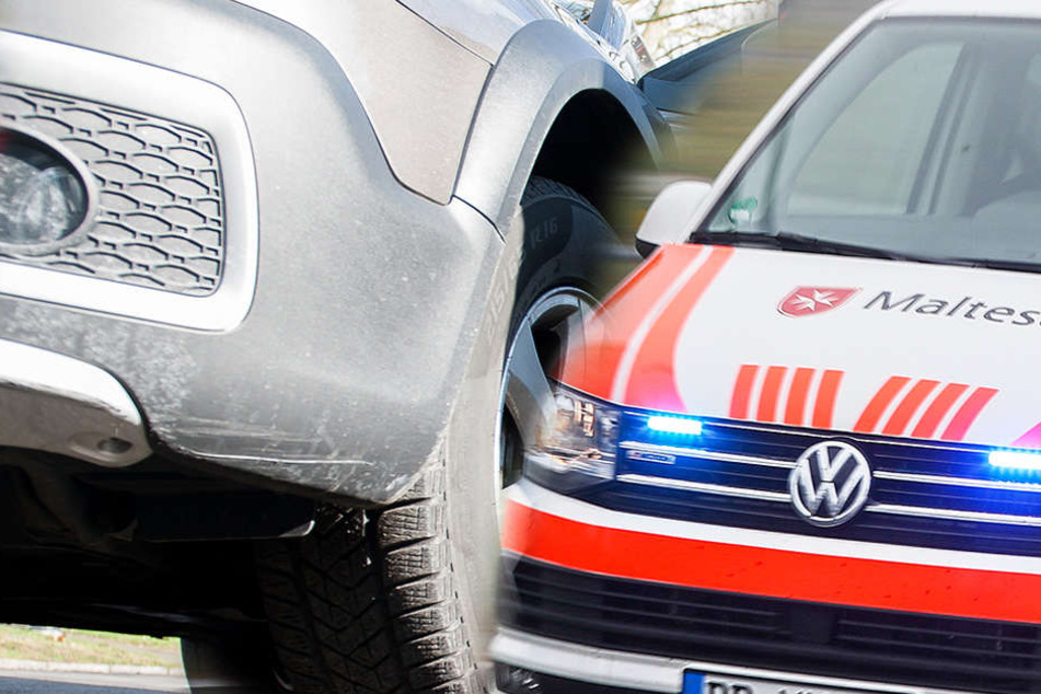 Die zwei jungen Männer rasten auf drei Menschen zu, dann stach einer der Fußgänger auf Fahrer und Beifahrer ein. (Fotomontage/Symbolbild)