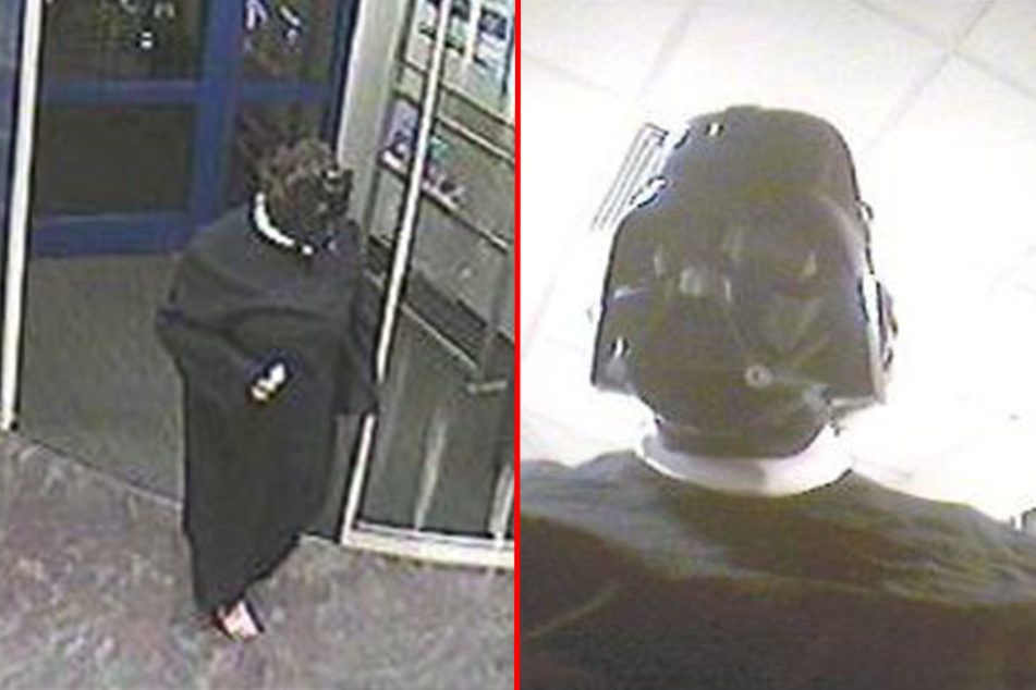Auf Bildern einer Überwachungskamera war der Täter eindeutig als Darth Vader zu erkennen.