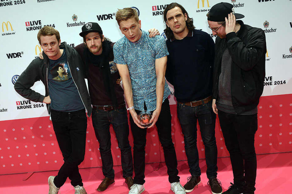 Die Rockband Kraftklub am 04.12.2014 in Bochum zur Preisverleihung der 1Live Krone in Bochum.