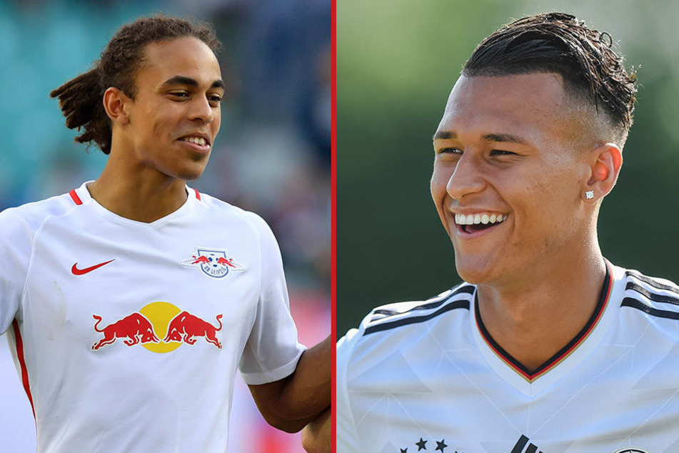 Müssen in Zukunft aufeinander verzichten: RB Leipzigs Yussuf Poulsen und Neu-Berliner Davie Selke (beide 22)