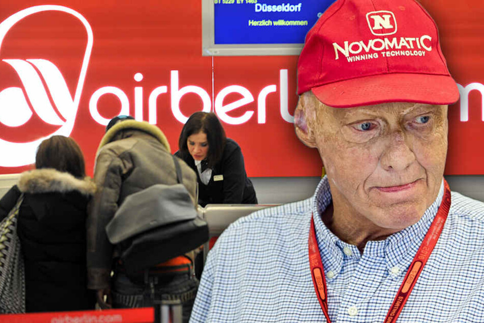 Niki Lauda ist vom Niedergang Air Berlins überzeugt. (Bildmontage)