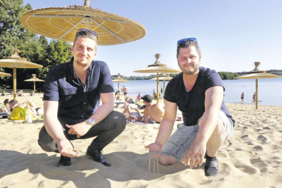 Mariano Guarro (l.) und Antonio Moro freuen sich auf Urlaubsfeeling am Lippesee.