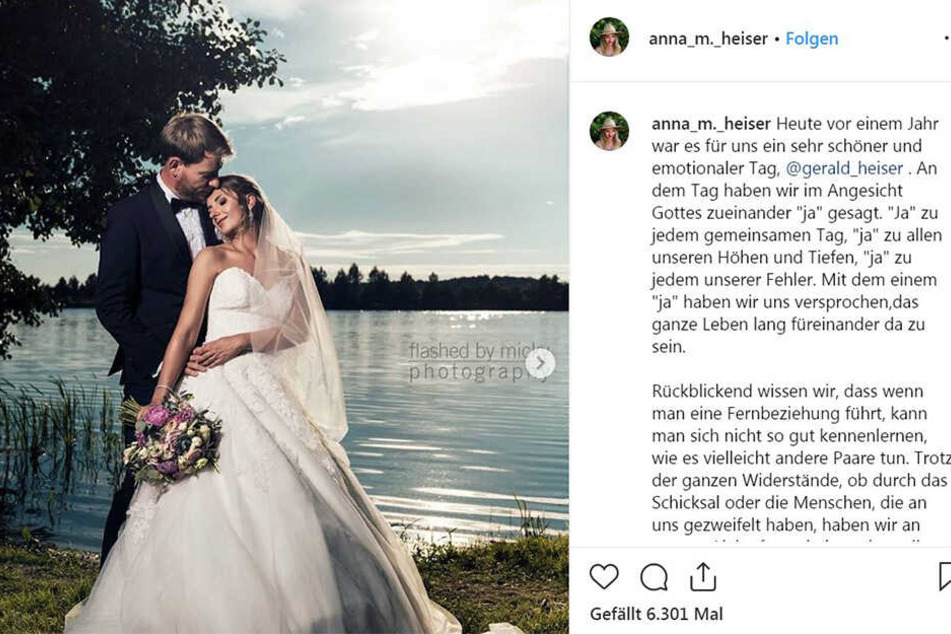 Mit diesem Posting huldigt Anna (29) ihrer Ehe mit Farmer Gerald (33).