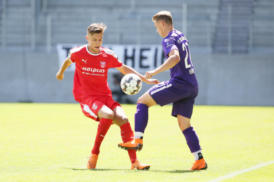 Werden Halles Eric Henschel (l.) und Sascha Härtel im neuen Jahr Kollegen beim HFC?