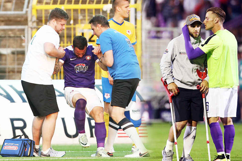 Rizzuto verletzte sich im Spiel gegen Braunschweig und stand am Ende der Partie mit Krücken auf dem Feld.