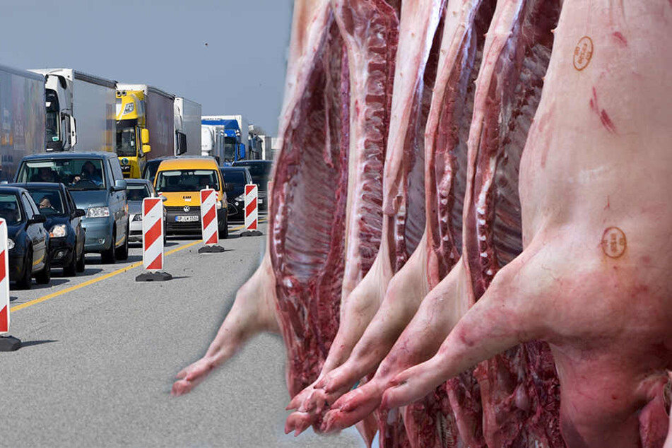 Die A7 ist rund um Hamburg gesperrt. (Bildmontage)