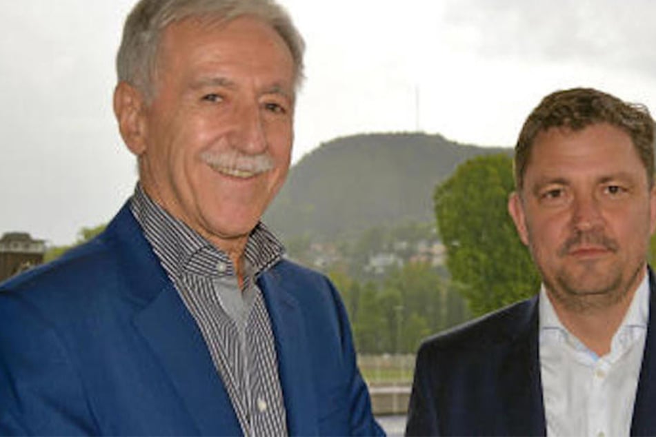 Vereinspräsident Klaus Berka (links) freut sich über den neuen hauptamtlichen Geschäftsführer Chris Förster.
