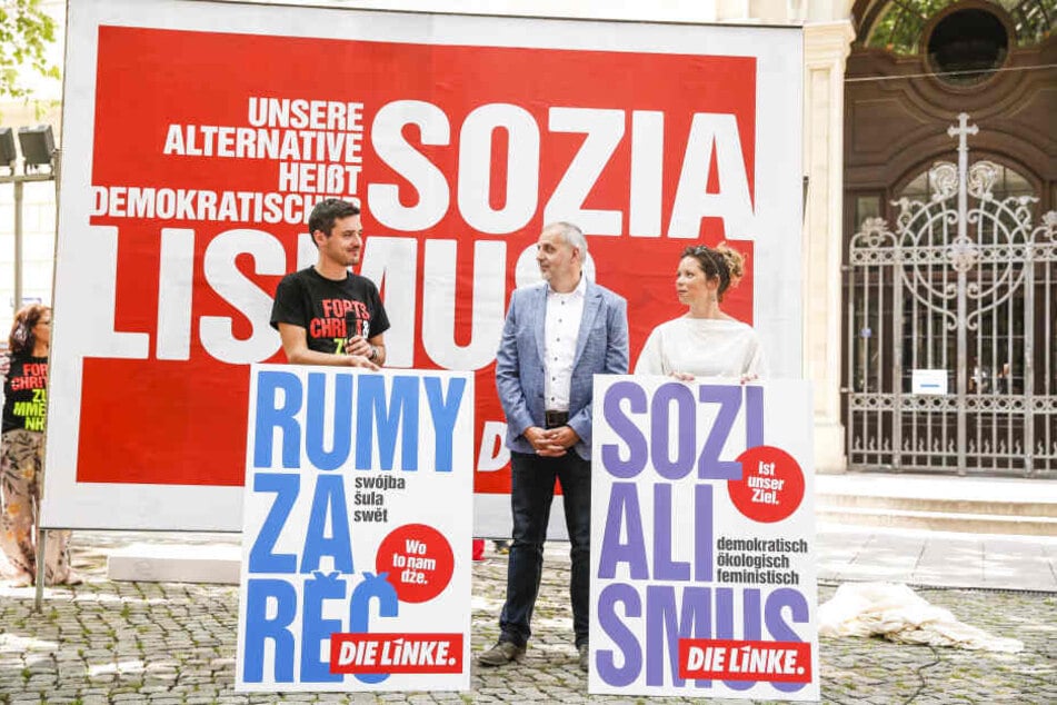 Linke-Spitzenkandidat Rico Gebhardt (56, M.) wirbt für einen "demokratischen Sozialismus" - auch auf Sorbisch.