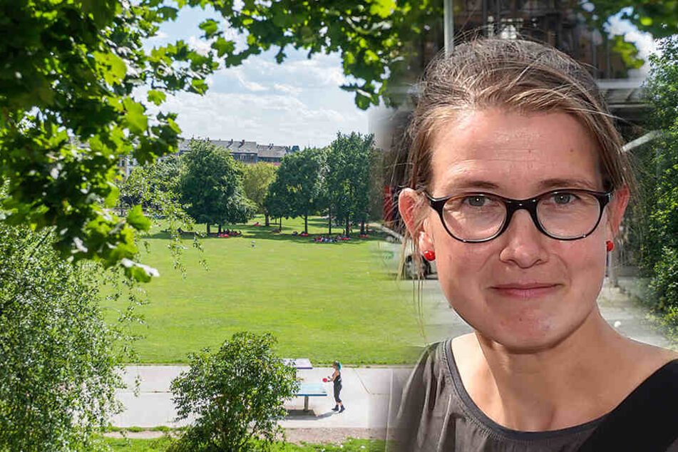 Benita Horst (FDP) fordert, dass der Alaunpark besser beleuchtet wird.