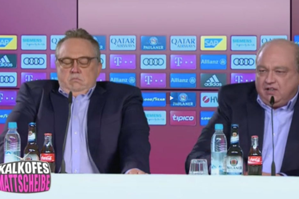 Uli Hoeneß und Karl-Heinz Rummenigge werden von Oliver Kalkofe in seinem Jahresrückblick parodiert.