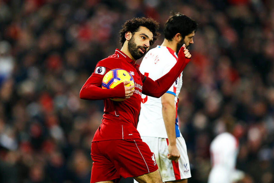 Erzielte einen Doppelpack: Liverpools Mohamed Salah (l.).