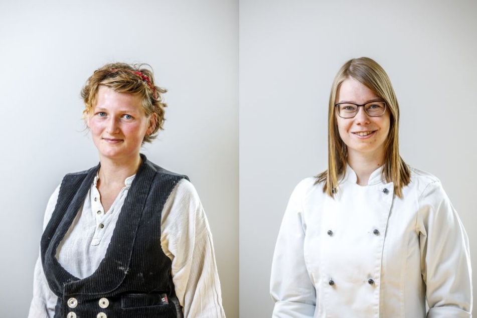 Thea Geißler (23. li.) und Romy Otto (20).