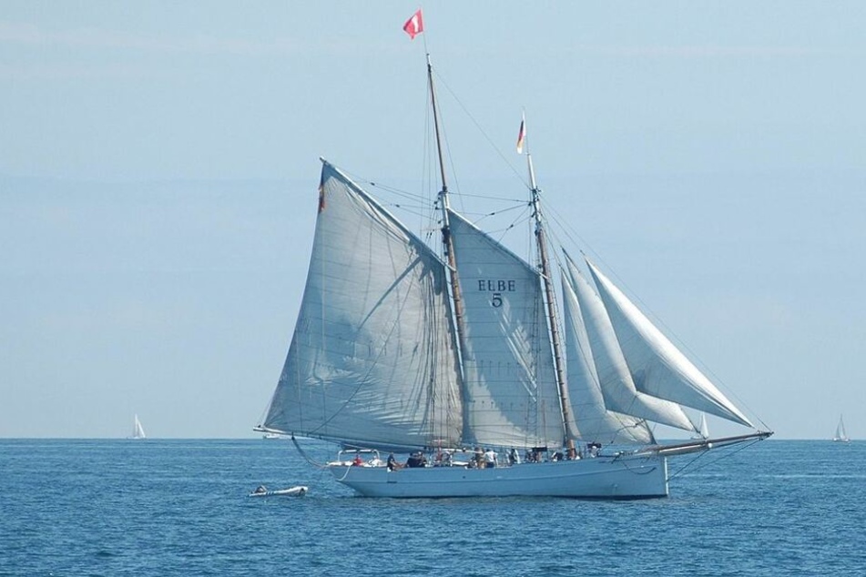 Lotsenschoner No. 5 Elbe in Fahrt.
