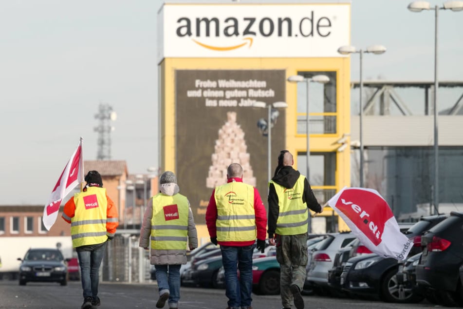 Streikende bei Amazon. (Symbolbild)