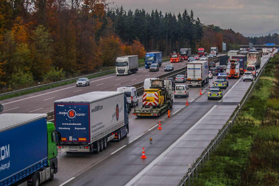 Ein Blick auf den heftigem Stau auf der A5.