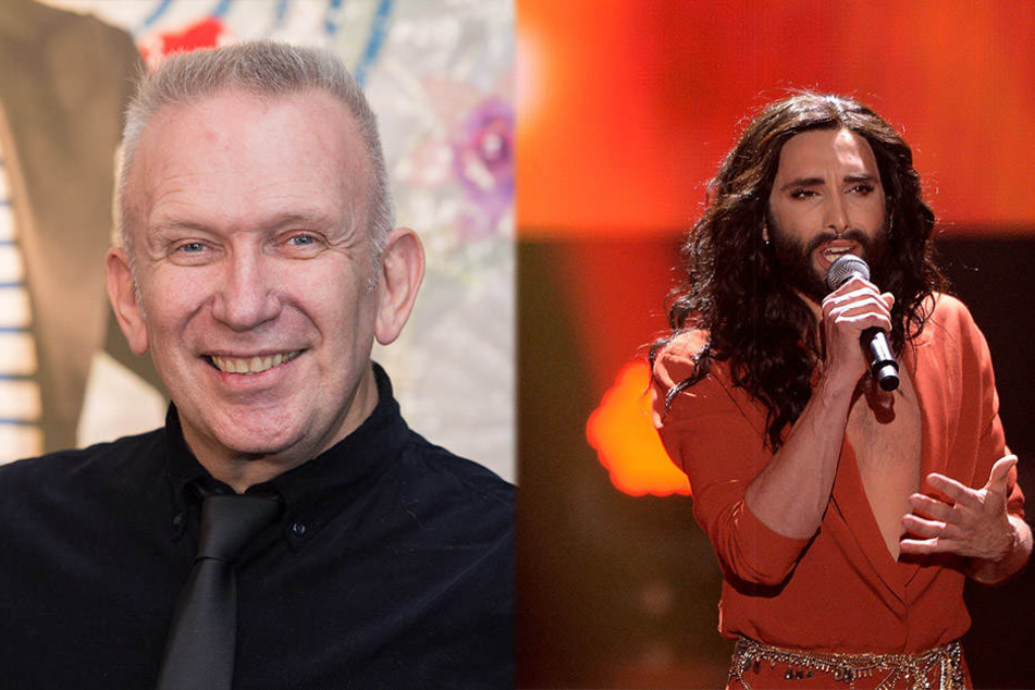 Jean Paul Gaultier (l.) entwirft den Großteil der Bühnenkostüme für die Deutschland-Konzerte von Conchita Wurst (r.).